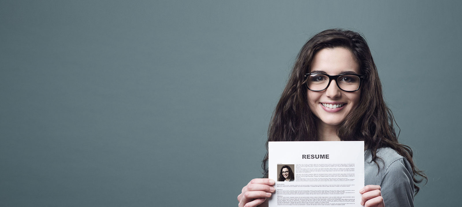 Girl showing here resume
